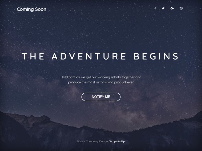 coming soon bootstrap template