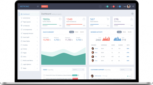 metronic admin dashboard template