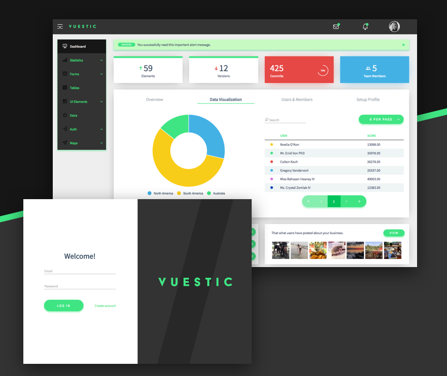 vuestic admin dashboard