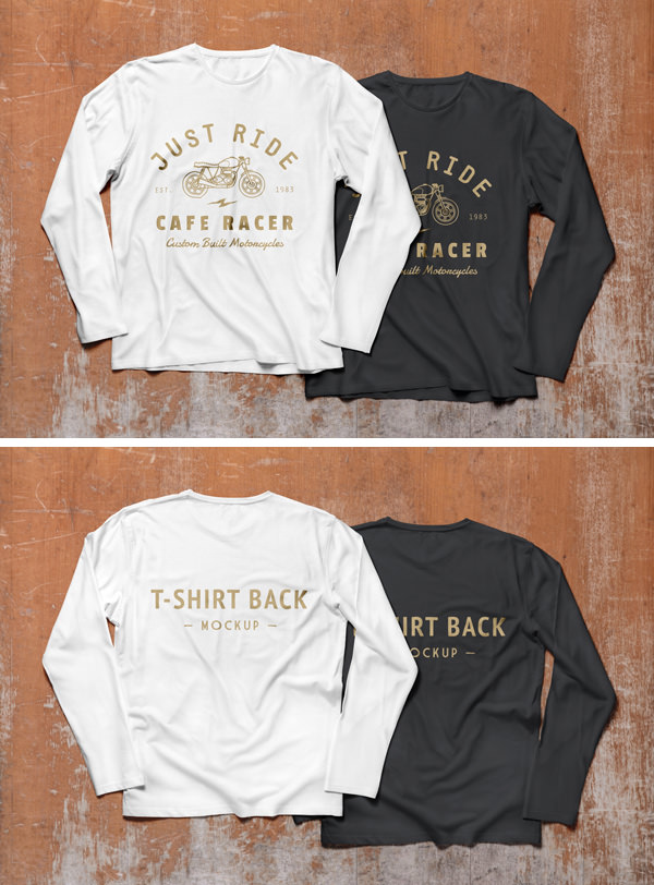 Long sleeve t-shirt psd mockup