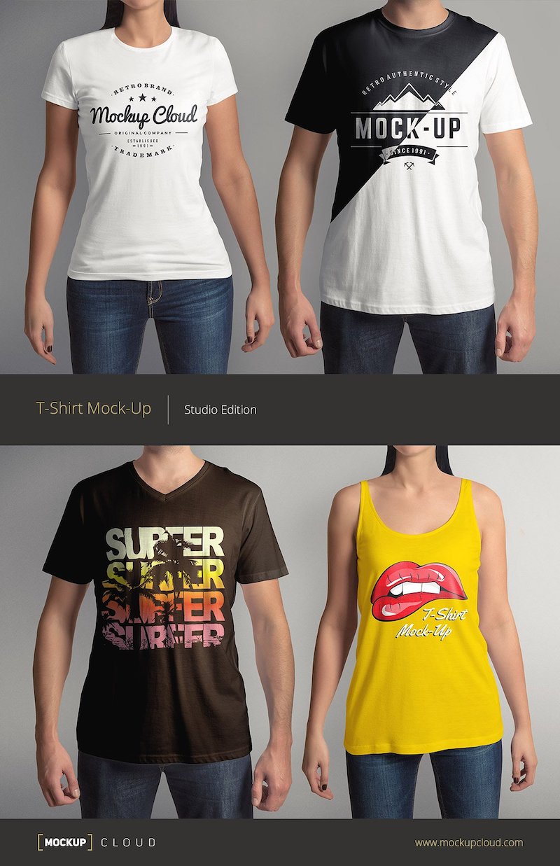 T-Shirt Mockup Set Premium Free PSD Mockup Store | lupon.gov.ph