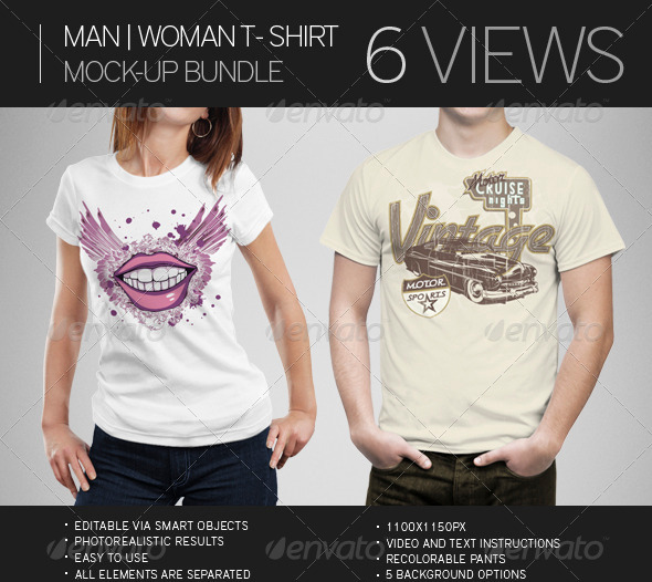 Mockups of Men and Women T Shirts