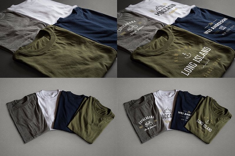 Folded Cotton T Shirt Templates