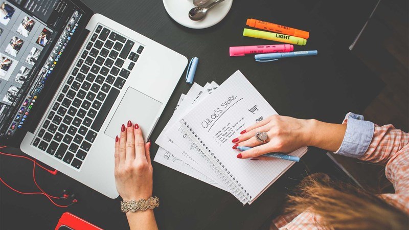 A Woman Work Desk