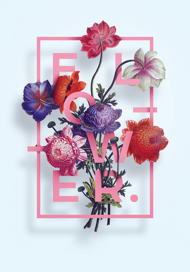 Floral Typography Design by Alexandr Gusakov