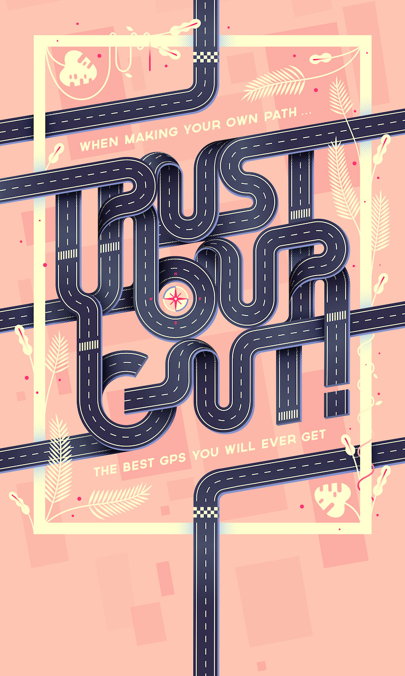 Trust Your Gut Typography Poster