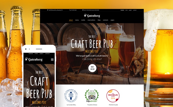 g - Beer Pub and Brewery WordPress Theme