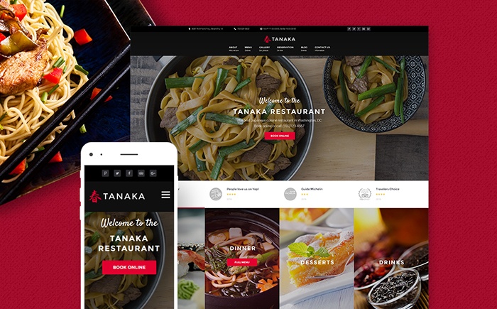  Restaurant WordPress Template