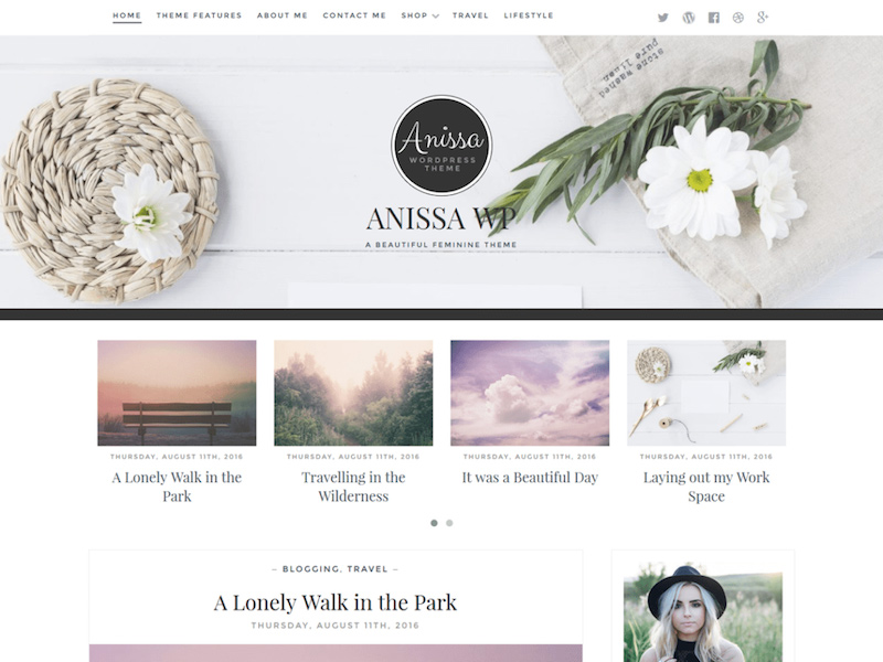 Anissa - Free WordPress theme for Female Bloggers