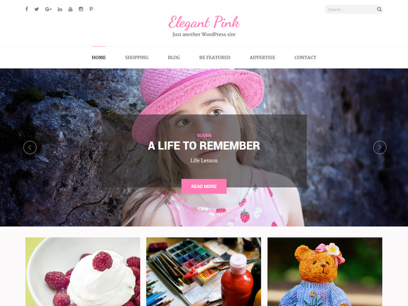 Elegant Pink - Free Girly WordPress Theme