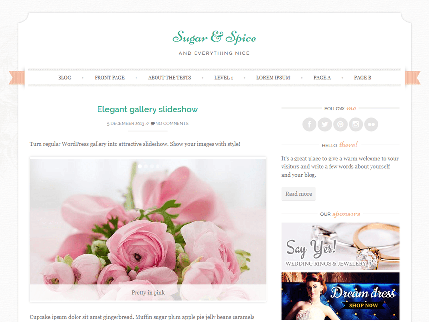 Sugar & Spice - Free Elegant Feminine WordPress Theme