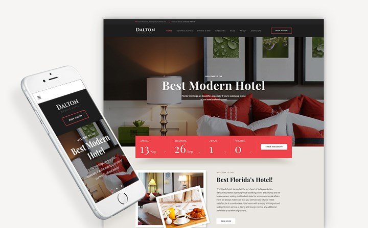 Modern Hotel WordPress Theme 