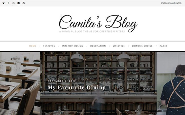 Camila - Minimal Blog WordPress Theme