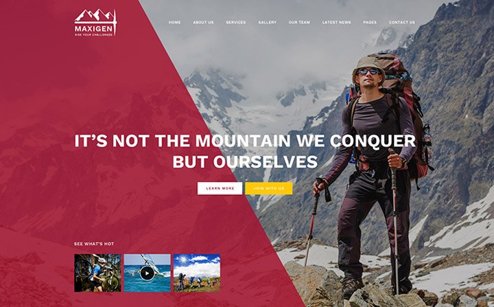 Maxigen - Hiking WordPress Theme