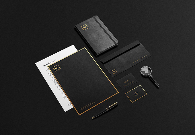 Black Gold Branding PSD Mockups