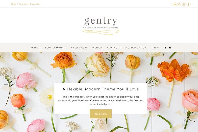 Gentry - Modern & Flexible Feminine WordPress Theme