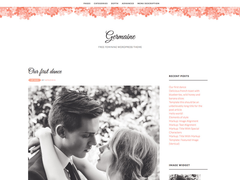 Germaine - Minimal Feminine Blog Theme