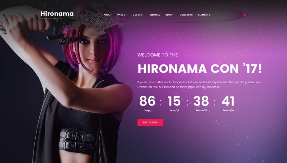 Hironama - Anime Convention WordPress Theme