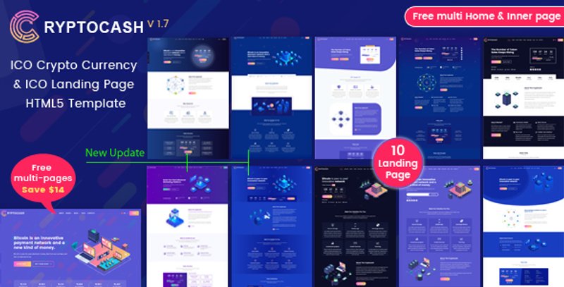 ICO Cryptocash cryptocurrency website template