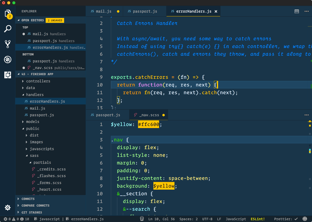 cobalt 2 vscode theme