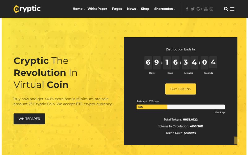 Free bitcoin mining website template