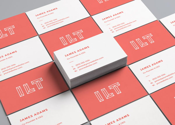 Perspective view mockup for business cards