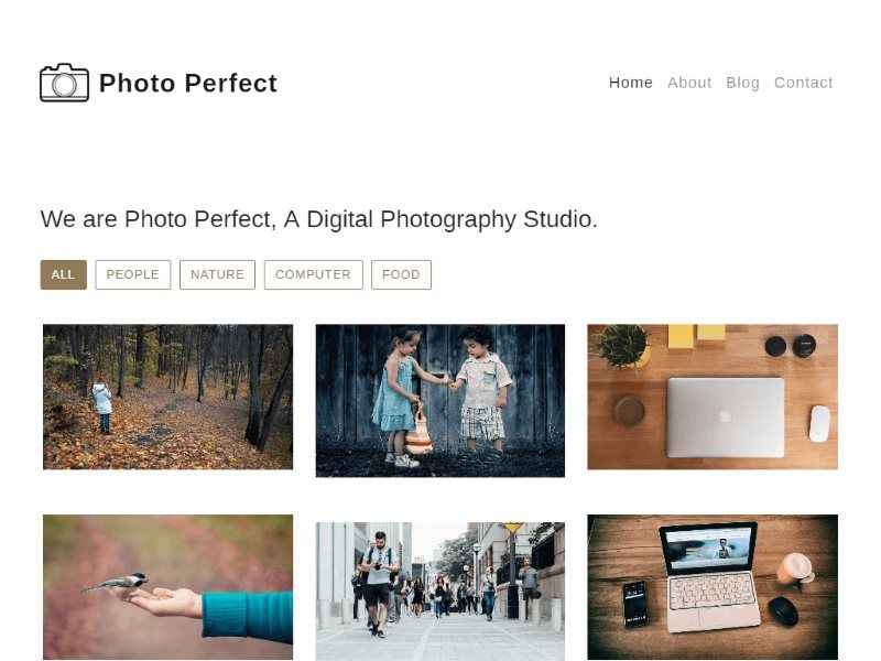 photo perfect photo gallery template