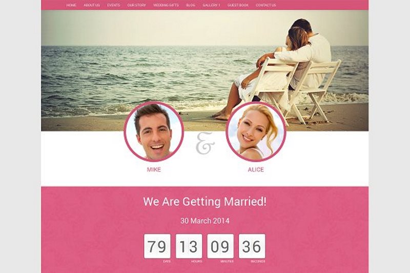 wedding website template html