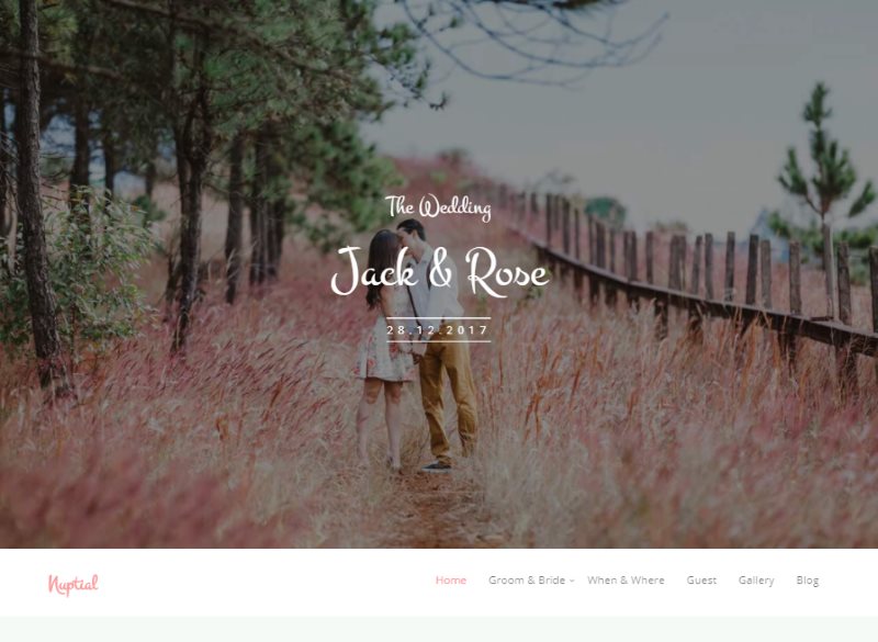 nuptial free html5 wedding template