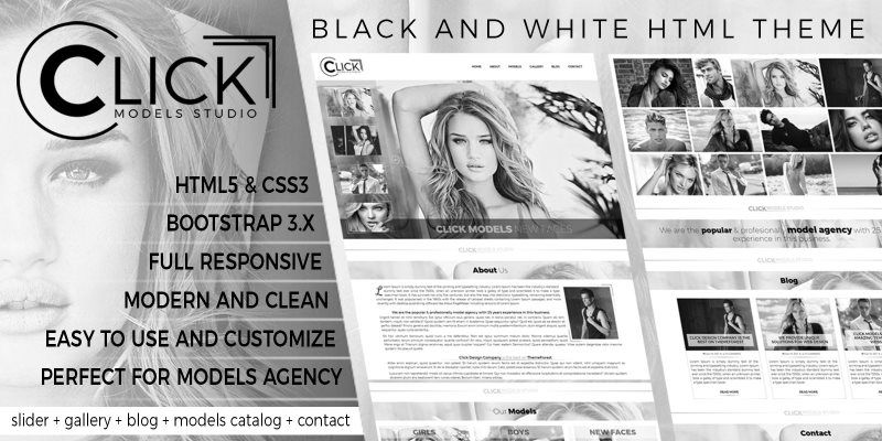 click models studio html template