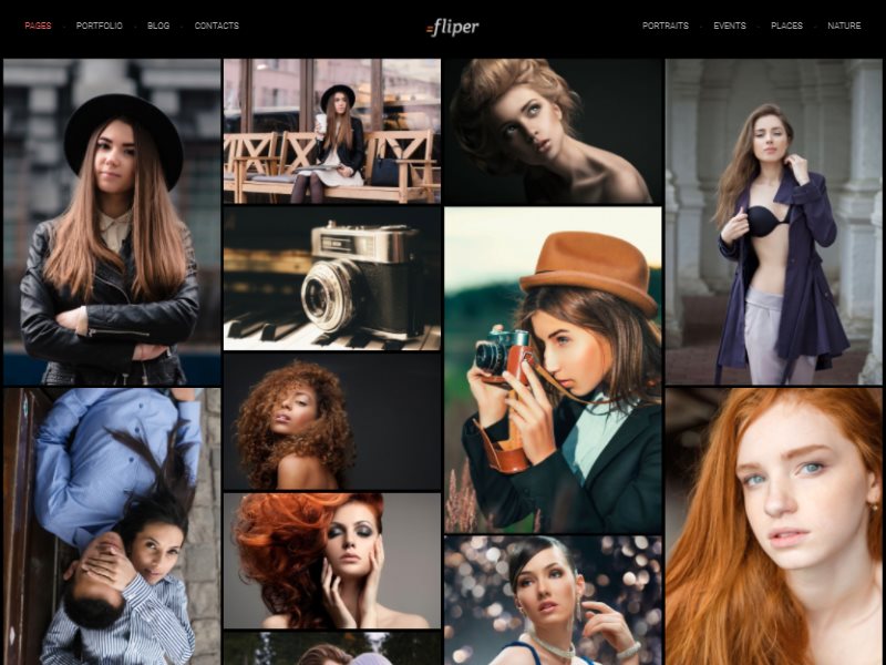 fliper photo fullscreen website template