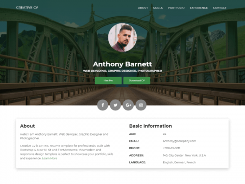 creative cv screenshot