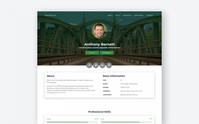 25-professional-html-css-resume-templates-for-free-download-and