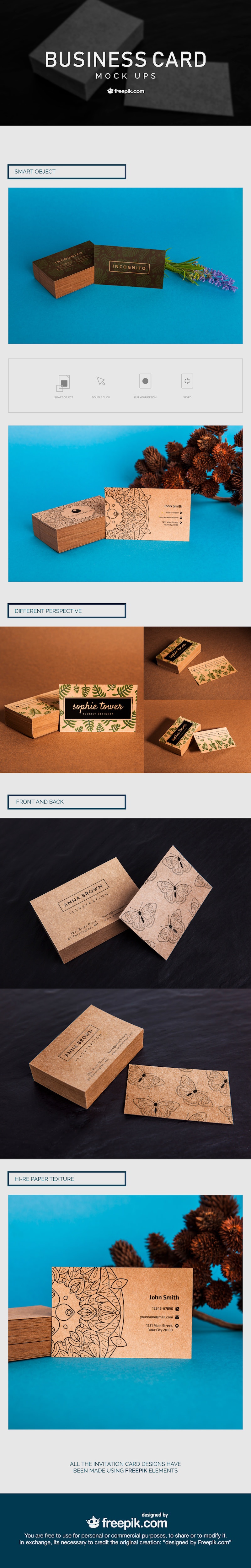 free organic business card mockups 1