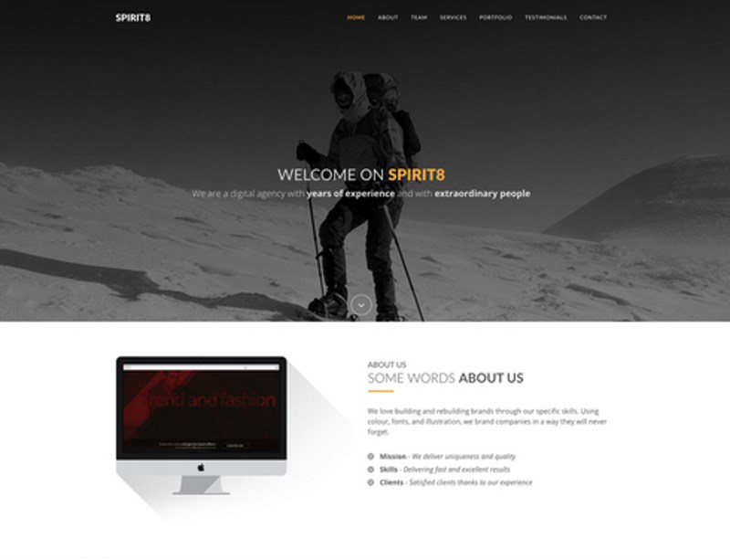 10 spirit8 service agency responsive bootstrap template