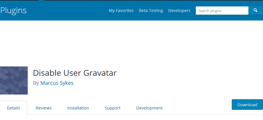 Disable User Gravatar