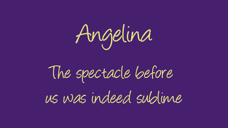 angelina free handwriting font