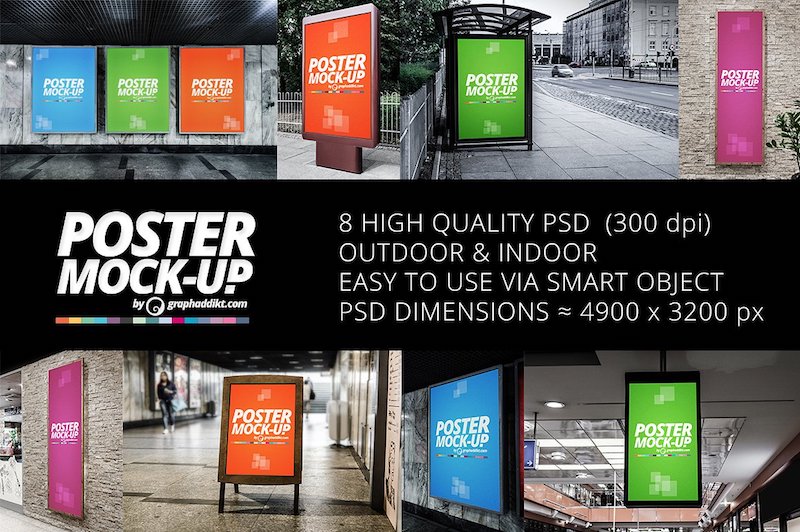 indoor outdoor poster mockups