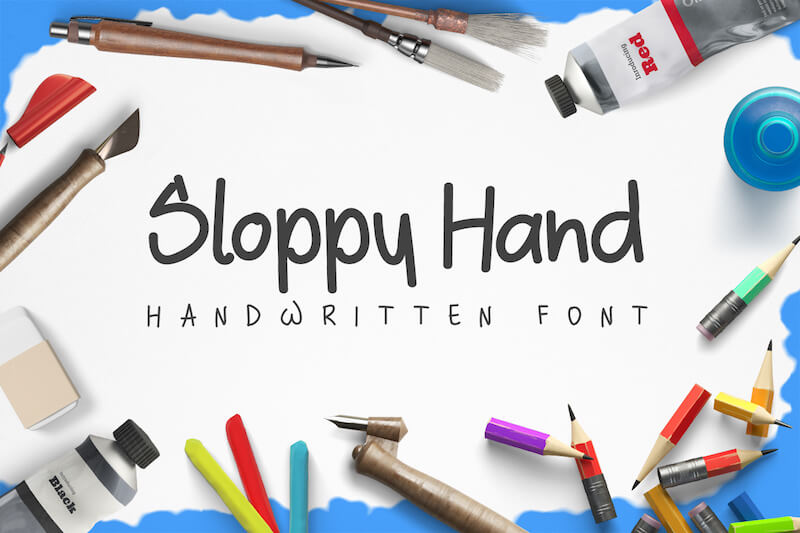 sloppy hand handwritten font