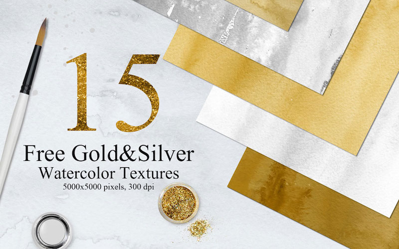 15 free gold silver watercolor textures