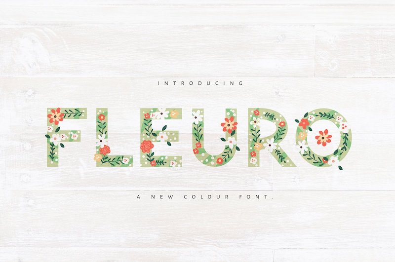 fleuro color font