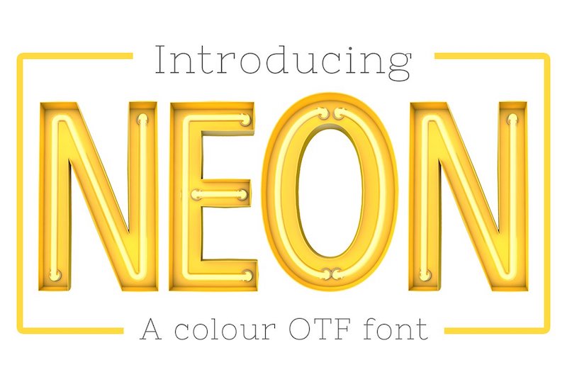 neon color otf font