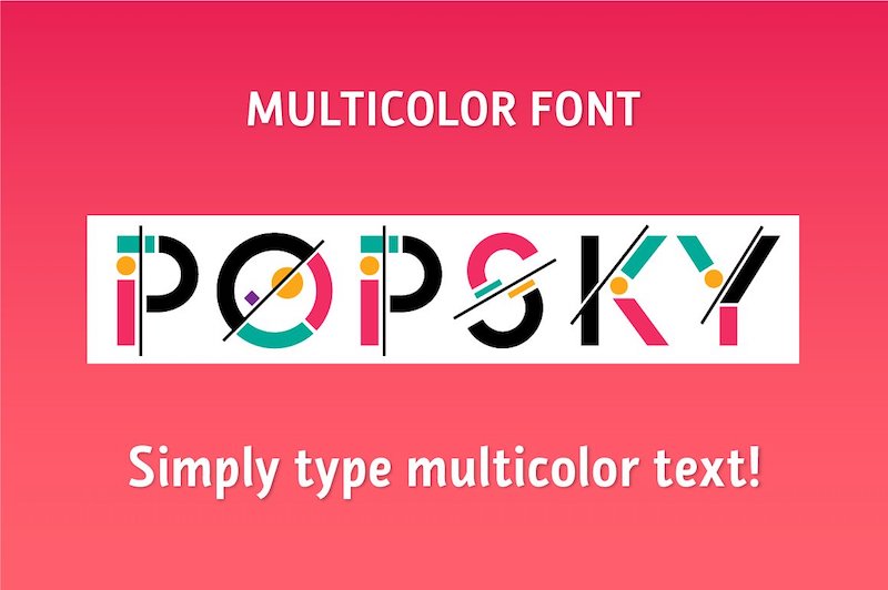 popsky multicolor display font