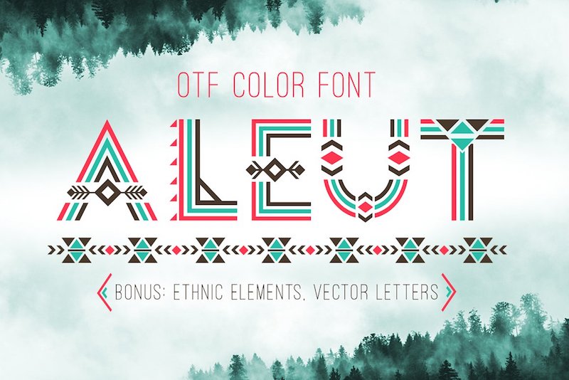 tribal aleut otf color font