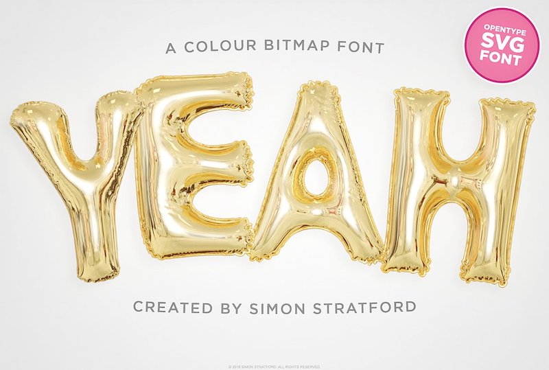 yeah foil balloon color font