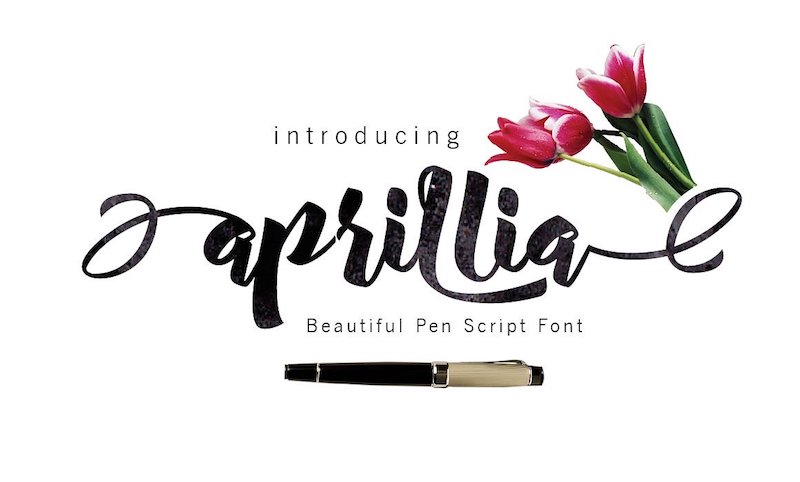 aprillia free pen script font