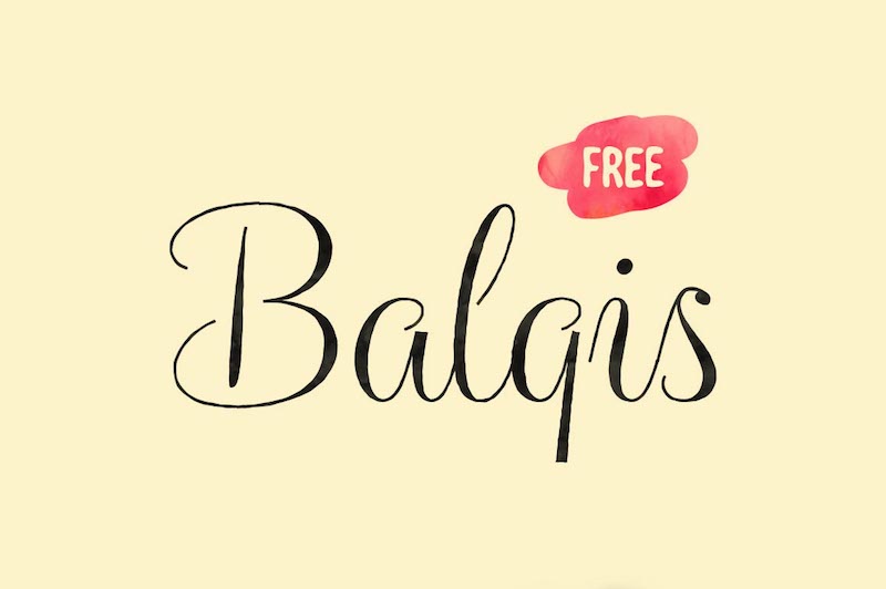 balqis free feminine calligraphy font