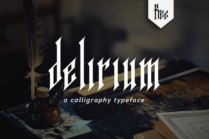 delirium free handmade calligraphy font