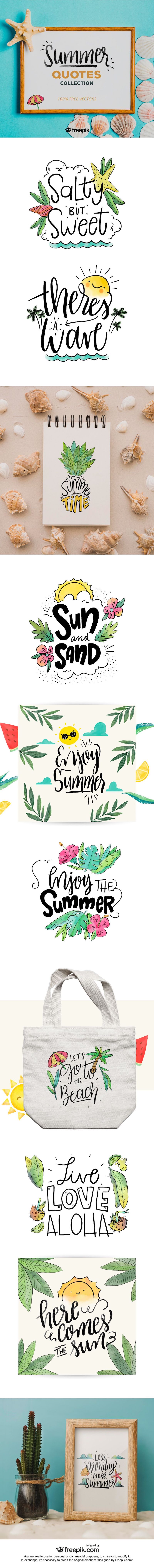 free summer quotes lettering