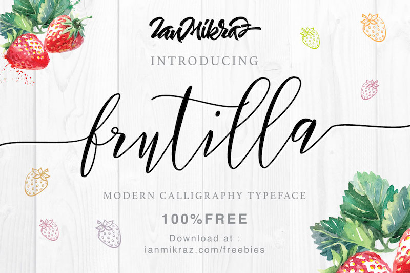 frutilla modern calligraphy font